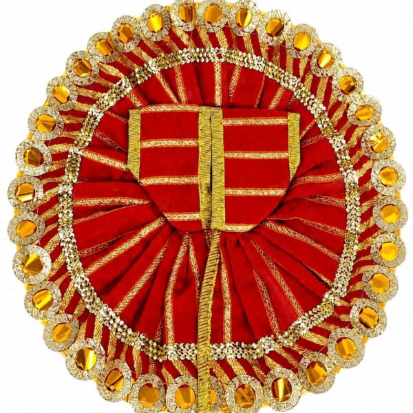 Red Colour Golden Layning Ladoo Gopal Dress