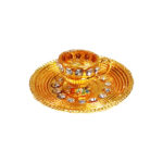 GT24-W White Stone Cup Plate Set Toy For Laddu Gopal Ji