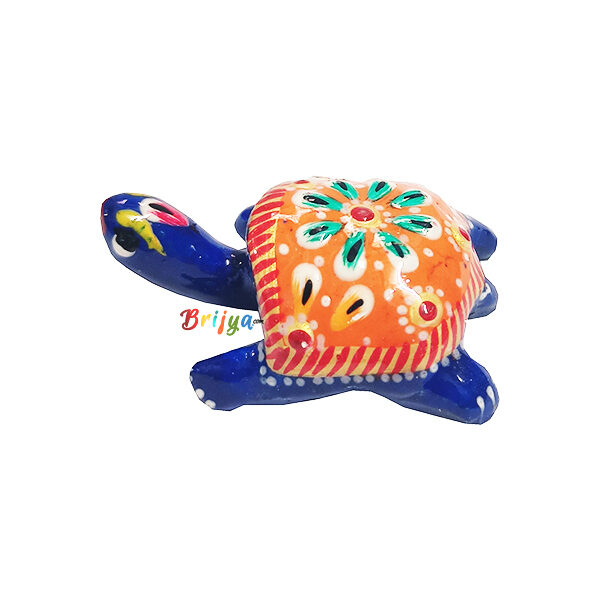 GT6-O Orange Printed Lucky Charm Tortoise For Gopal Ji