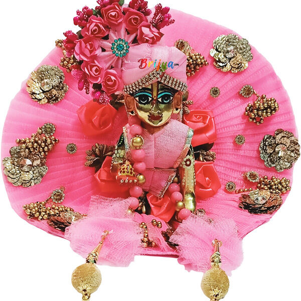 GDD10-P Baby Pink Golden Work Janmashtami Special Dress for Bal Gopal Ji
