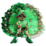 Heavy Pearl Flower Stylish Designer Green Poshak For Gopal Ji