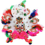 GDD2-R Janmashtami Special White Colorful Poshak For Laddu Gopal Ji