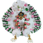 GDD6-W Designer White Beads Flower Fancy Poshak For Laddu Gopal Ji