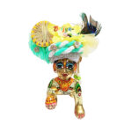 Yellow Sea Green Pearl Stone Work Gopal Pugree