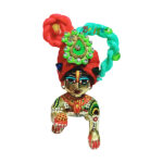 GP13-R2 Red Sea Green Carry Design Multi Laddu Gopal Pugree