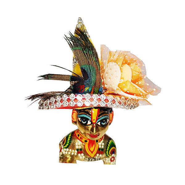 GP14-O Orange Janmashtami Birthday Hat For Laddu Gopal Ji