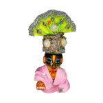 White Pearl Laddu Gopal Parrot Green Pugree