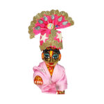 GP6-P Golden Lace beads Pink Ladoo Gopal Pugree