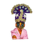 GP6-PU Golden Lace beads Purple Ladoo Gopal Pugree