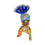 Lace Beads Work Blue Laddu Gopal Pugree