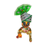 Lace Beads Work Green Laddu Gopal Pugree