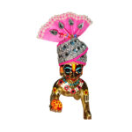 Lace Beads Work Pink Laddu Gopal Pugree 
