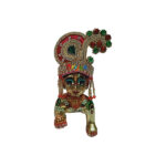 Red Green Stone Heavy Zardosi Embroidery Mukut