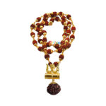 Lord Shiv Trishul Damru Locket with Panchmukhi Rudraksha Mala
