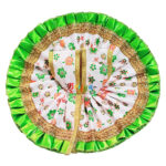 Beautiful Parrot Green lace Printed Cotton Gopalji Poshak