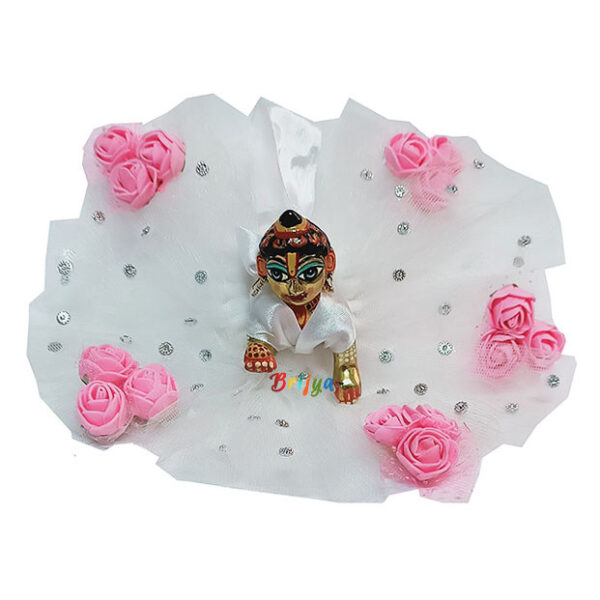 FD4-P1 Pink Net Gown For Bal Gopal Ji