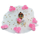 FD4-P2 Pink Net Golden Stone Gown For Bal Gopal Ji