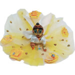 Yellow Net Gown For Bal Gopal Ji