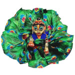 Beautiful Morpankh Design Blue Gown For Laddu Gopal Ji