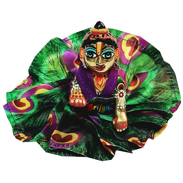 FD5-Pu Beautiful Morpankh Design Purple Gown For Laddu Gopal Ji