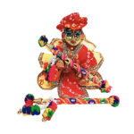 Fancy Red Yellow Dandiya Dress With Stick For Gopal Ji(4-7 No)