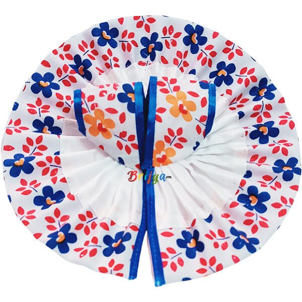 GD53-B Elegant Blue White Cotton Print Summer Dress For Gopal Ji