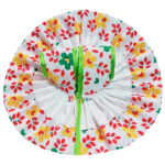 GD53-Pg Elegant Parrot Green White Cotton Print Summer Dress For Gopal Ji