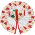 Elegant Red White Cotton Print Summer Dress For Gopal Ji