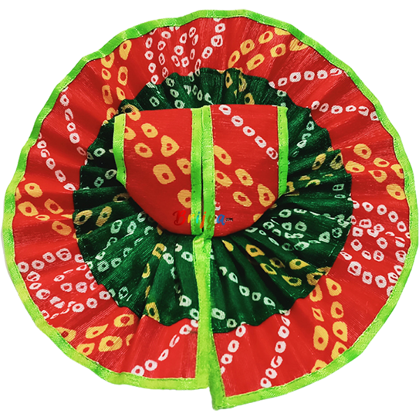 GD54-G Parrot Green Jaipuri Cotton Laddu Gopalji Dress