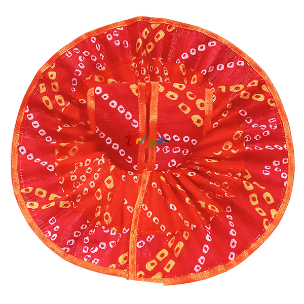 GD54-O Orange Jaipuri Cotton Laddu Gopalji Dress