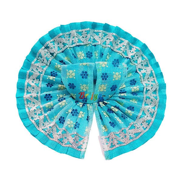 GD57-SB Beautiful Tishu Net Sky blue Printed Bal Gopal Ji Dress