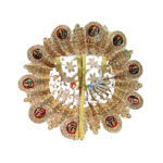 GD58-C Beautiul Creem Heavy Jari Work Radhe Krishna Print Laddu Gopal Ji Poshak