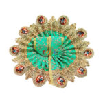 Beautiful Sea Green Heavy Jari Work Radhe Krishna Print Laddu Gopal Ji Poshak