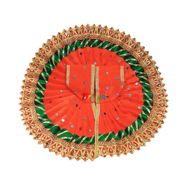 GD59-O Heavy Lace Orange Sitara Work Bal Gopal Ji Poshak