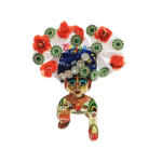 GP16-Sb Beautiful Stone Orange Skyblue Laddu Gopal Pugree