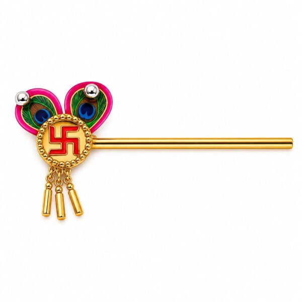 Beautiful Morpankh With Swastik Desgin For Bal Gopal Bansuri