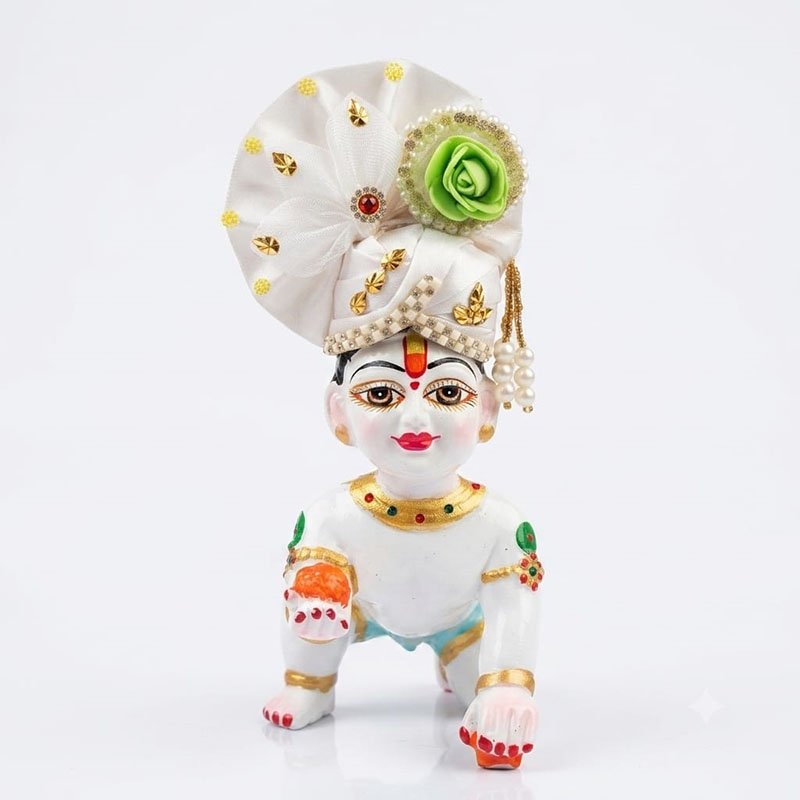 Beautiful White Parrot Green Rose Bal Gopal Ji Pugdi Beautiful White Parrot Green Rose Bal Gopal Ji Pugdi
