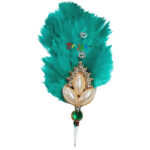 FK8-Sg Sea Green Feather Stone Kalangi For Laddu Gopal Ji