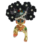 White Stone Black Pagree For Laddu Gopal Ji