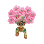 White Stone Pink Pugree For Laddu Gopal Ji