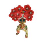 GP18-R White Stone Red Pagree For Laddu Gopal Ji