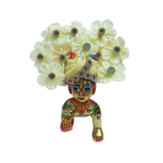 White Stone Cream Flower Pugree For Laddu Gopal Ji