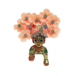 White Stone Peach Flower Pugree For Laddu Gopal Ji