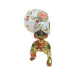GP21-Wpe White Brautiul Peach Rose Laddu Gopal Pugree
