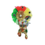 GP24-GR Green Red Multi Frill Stone Patch Work Pugdi For Gopal Ji