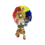 GP24-RG Red Yellow Multi Frill Stone Patch Work Pugdi For Gopal Ji