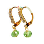 A Pair of White Green Ear Rings / Bali For Laddu Gopal Ji