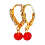 A Pair of White Red Ear Rings / Bali For Laddu Gopal Ji