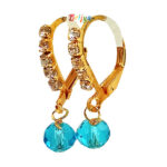 A Pair of White Skyblue Ear Rings / Bali For Laddu Gopal Ji
