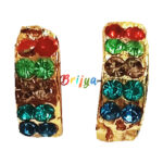 KB17-Mu A Pair of Multi Stone Ear Rings Bali For Bal Gopal Ji